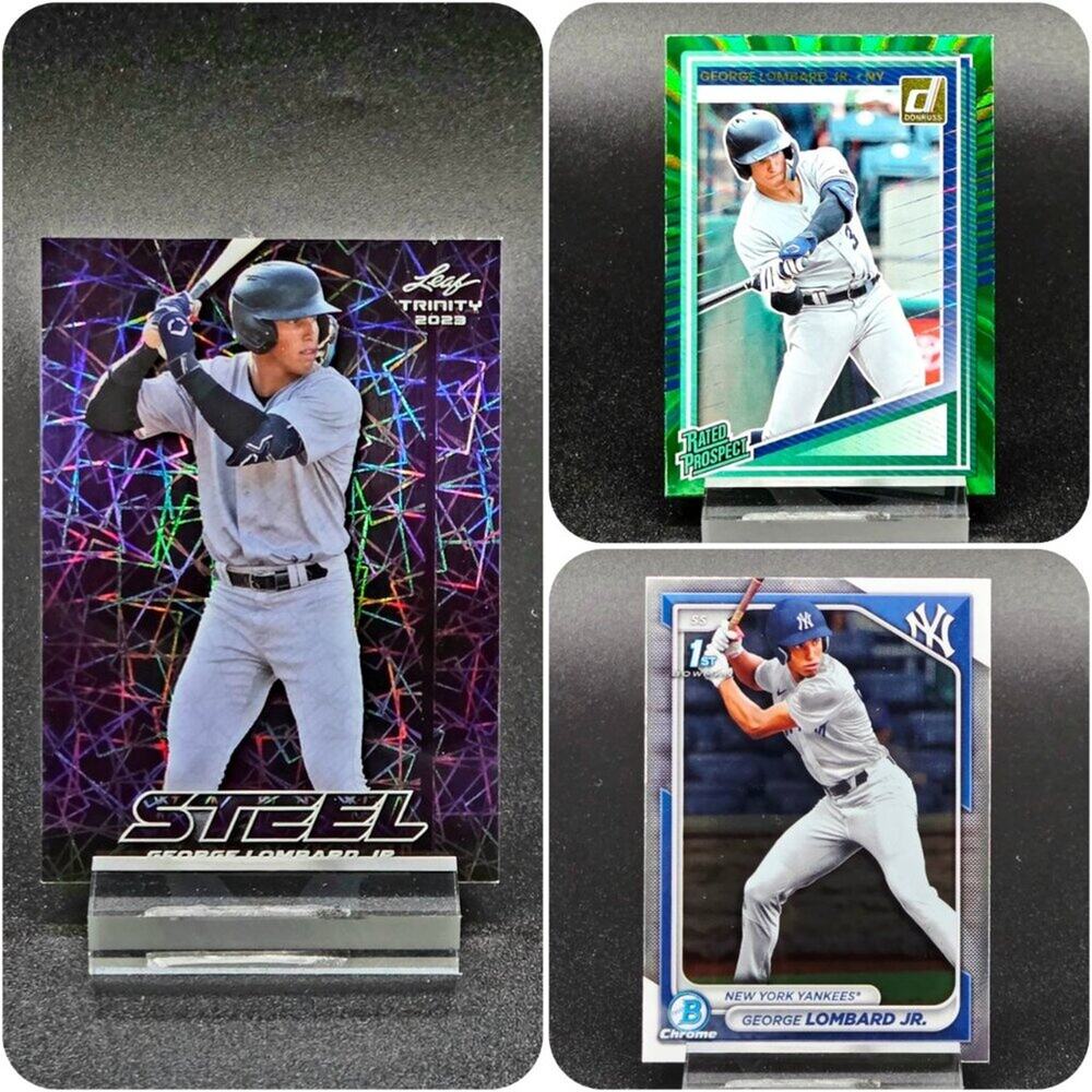 George Lombard Jr. Steel Laser Bowman Chrome 1st /49 RC's Yankees Top Prospect